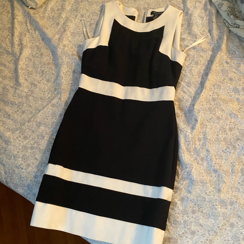 Black and white fitted dress